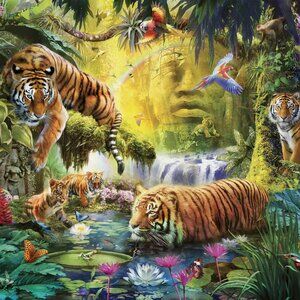 Ravensburger Tranquil Tigers 1500 Piece Puzzle, 16 005 1 - Complete